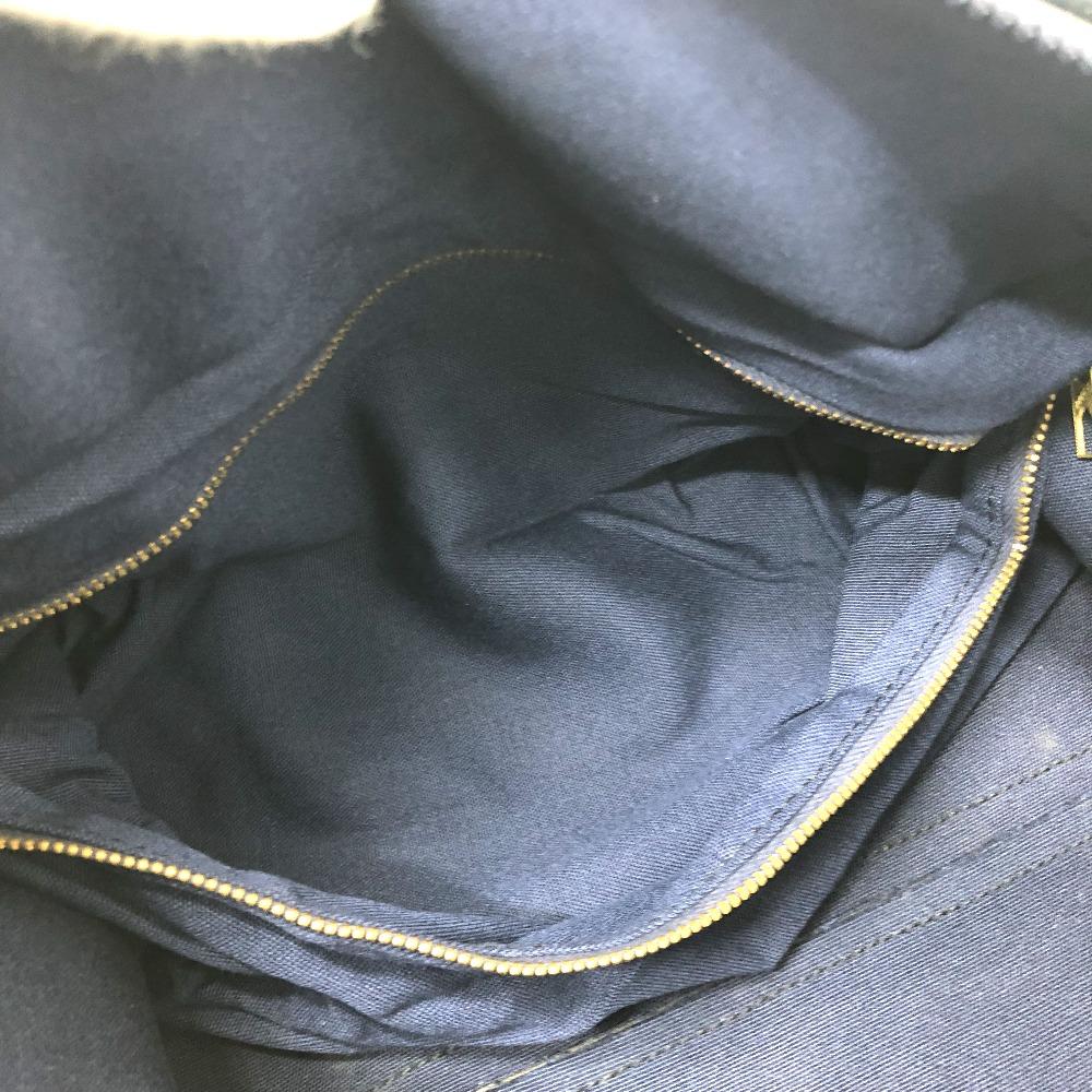 CELINE CMacadam Carriage vintage Hand Bag Duffle Bag Canvas/Leather Navy