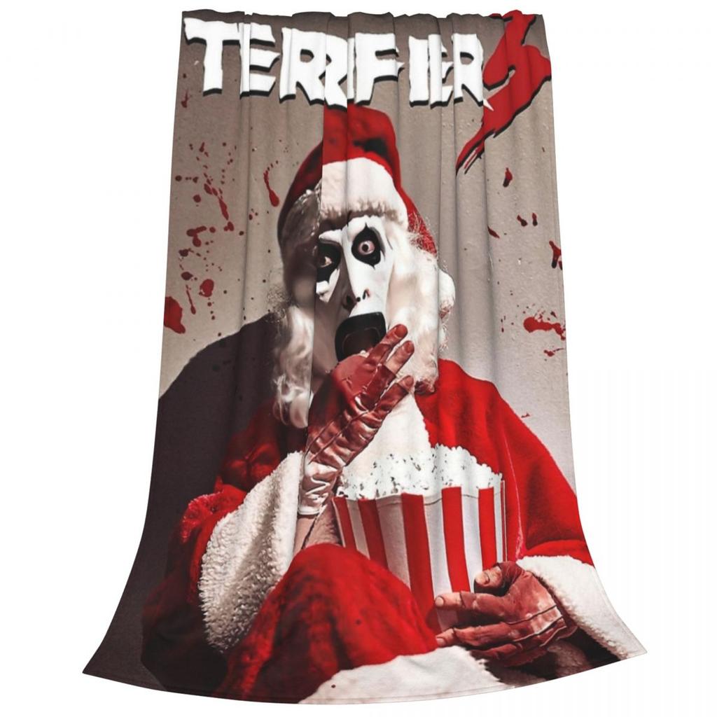 Terrifier Christmas Santa Terrifier 3 Blanket Flannel Spring/Autumn Multifunction Ultra-Soft Throw Blankets for Bed Bedspread