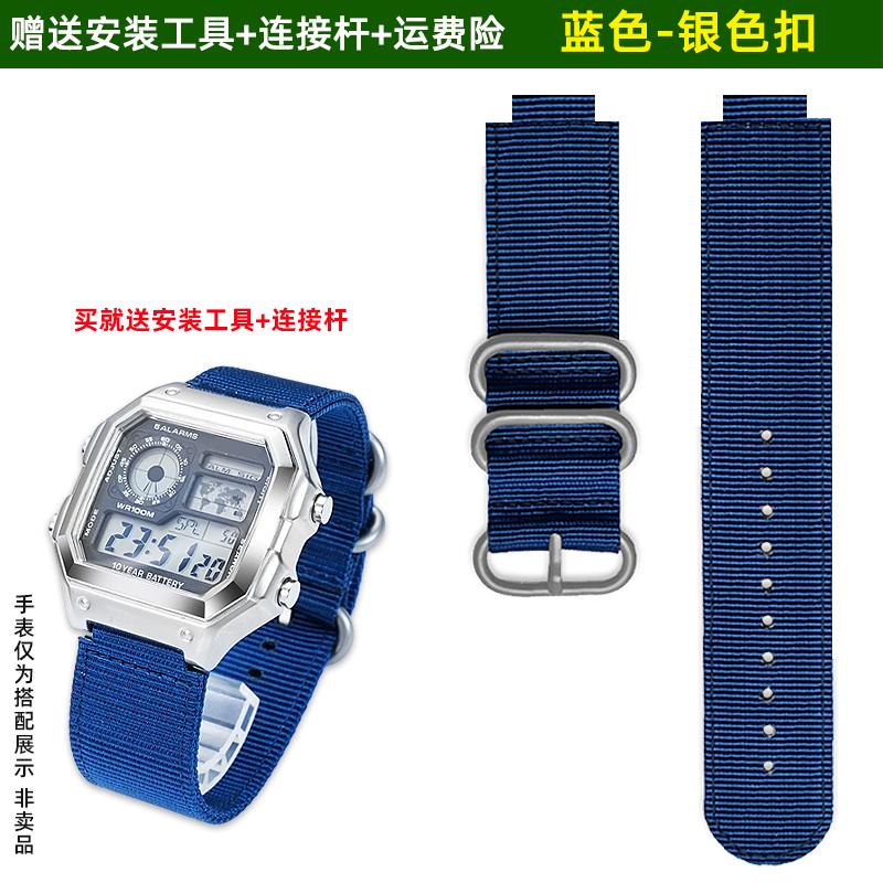 Für Casio kleine quadratische AE1200/1300/1000 A158/A159/A168 F91W DW-291H Nylon-Canvas-Armband Zubehör Herren Sportuhr Kette 18mm