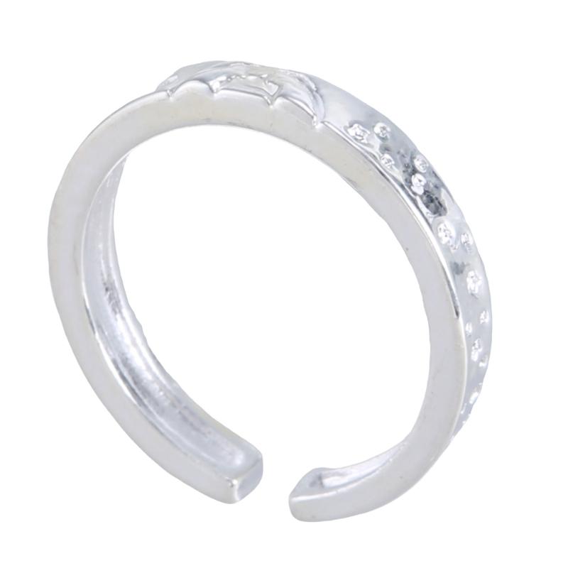 2Pcs Adjustable Open Rings Alloy Finger Rings Ornaments Stackable Sun Moon Rings Accessory Set for Women Girls