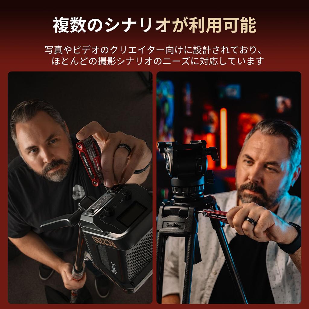 SmallRig X FILM RIOT 10-in-1 Folding Tool Set with Screwdriver and Hex Wrench, Multiple Adjustable Angles, Portable and Compact Design (Red) 4813