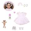 KEIUMI Boneca Reborn de 22 Polegadas Silicone Vinil Integral Pele Realista Aparência de Princesa Menina Recém-nascida Brinquedo Presente de Aniversário para Crianças