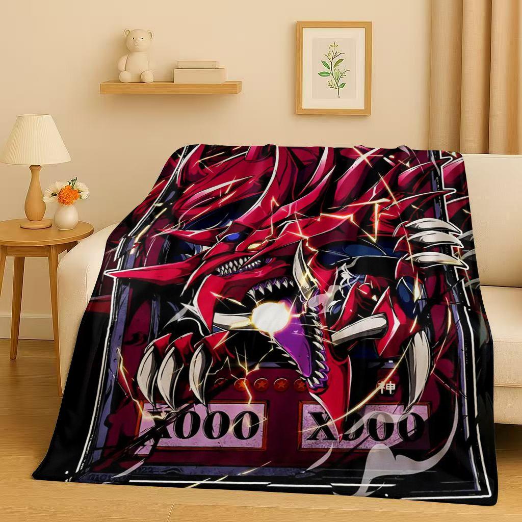 

Slifer the Sky Dragon Yu-Gi-Oh MONSTER CARD Cartoon Flannel Blanket,Soft Warm Plush Throw for Home Bedroom Bed Sofa Cover Office 75x90cm