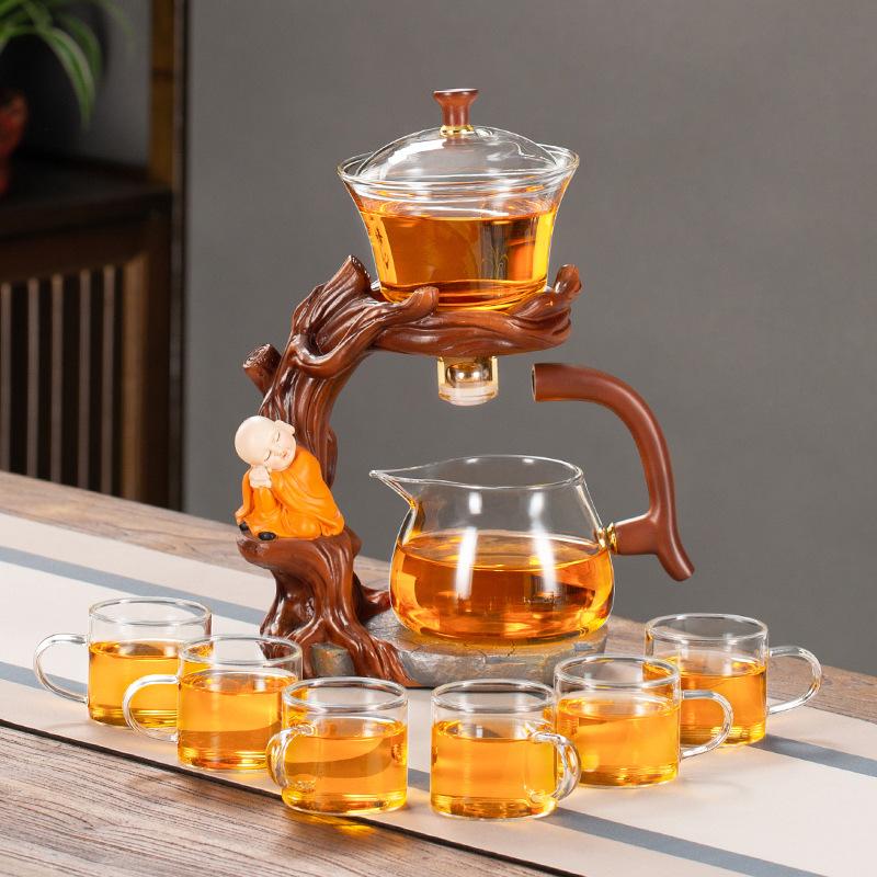 Household Glass Kung Fu Teapot Magnetic Brewing Tool Lazy Automatic Tea Set