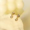 Wind Fashion Trend Women'S 18K Gold Stainless Steel Color Zircon Pendant Earrings Earrings Jewelry