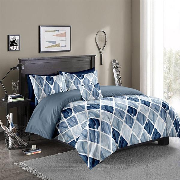 6 Colors Duvet Cover Soft Microfiber Bedding Cover Single Double Full King Size King Quilt Gradient Nordic Diamond Lattice Quilt Cover
