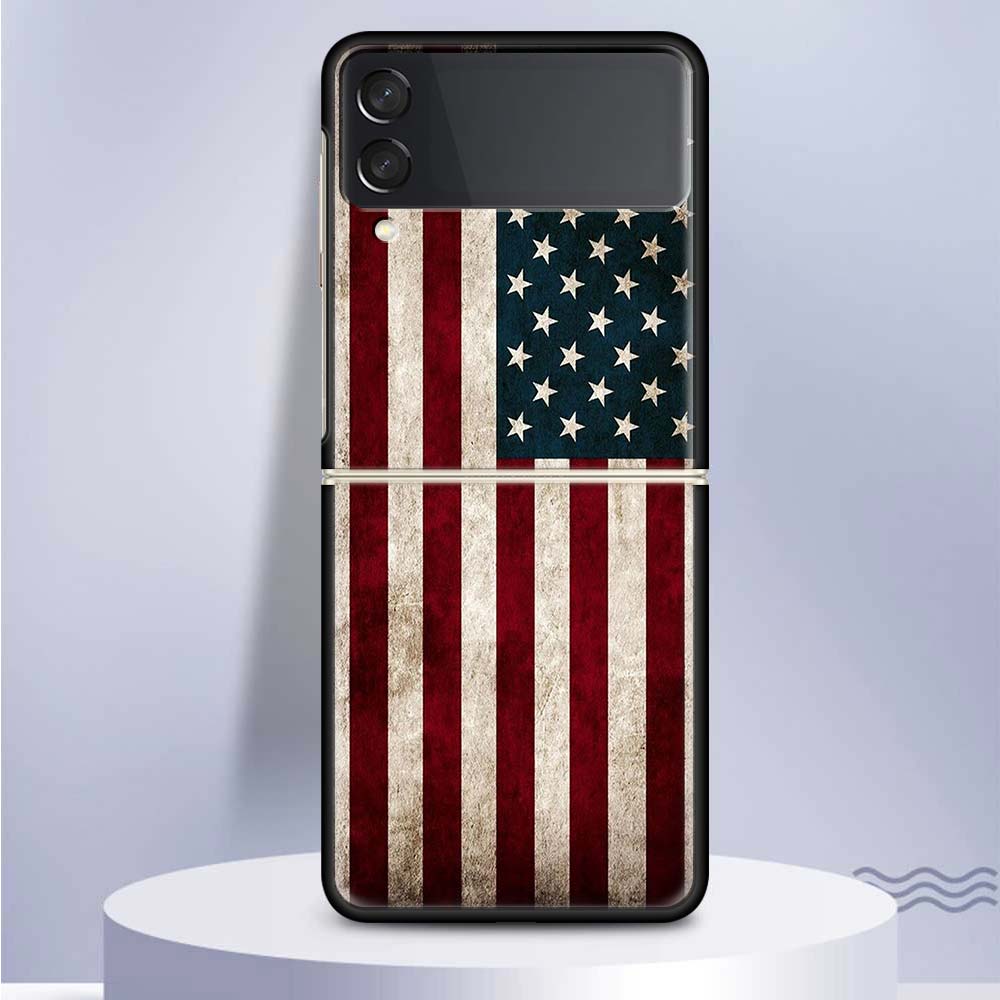 National Flag RU FR UK Hard PC Clear Phone Case Cover for Samsung Galaxy Z Flip 7 6 5 4 3 5G Flip3 Flip4 Flip5 ZFlip6 ZFlip7 Bla