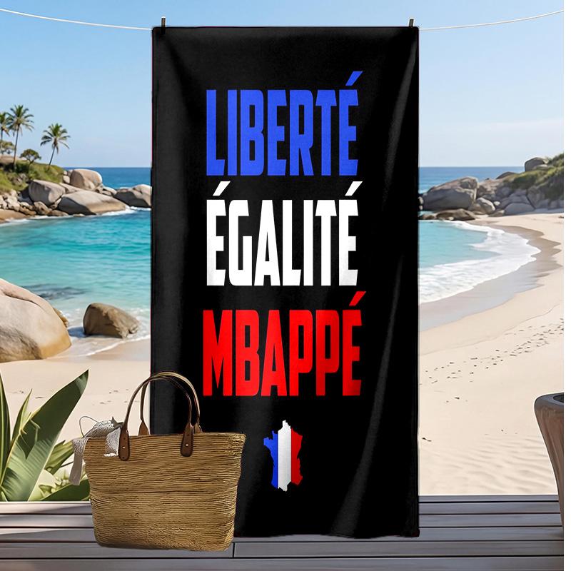 France National Football Team Printed Beach Towel Quick Dry Soft TowelPortable Large Rectangular Beach Blanket for Travel Swimming Pool