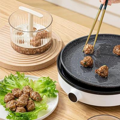 Transparent Multifunctional Squeezing Home - Use Meatball Maker with Lid Creative Manual Press Tool for Shrimp Paste & Meatballs