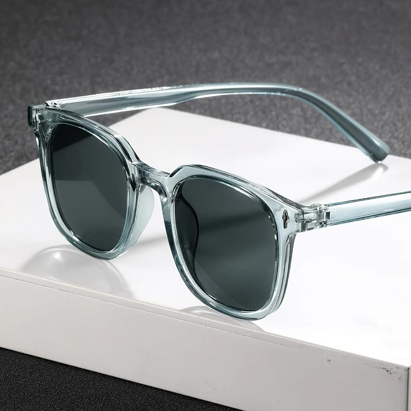 Fashion Square Transparent Grey Sunglasses Cool Street Style Shades For Outdoor Daily Life Eyewear Frame