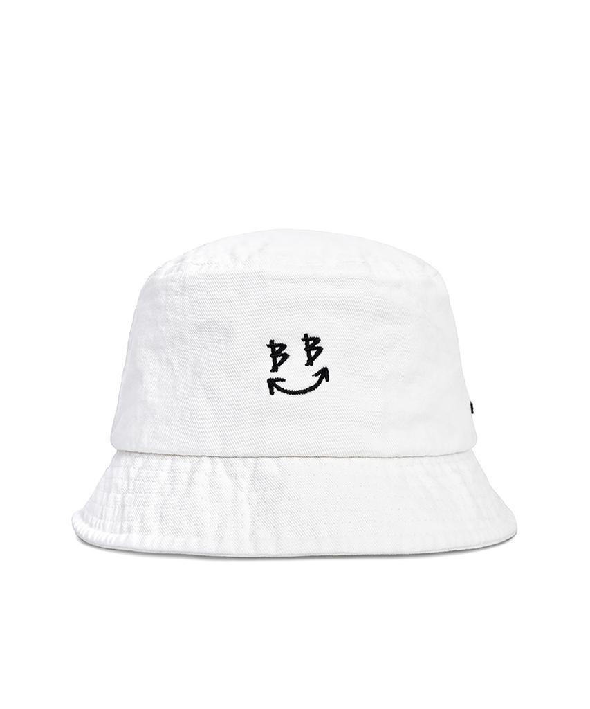 BLACKBLOND Vividi Smile Logo Denim Bucket Hat (White)