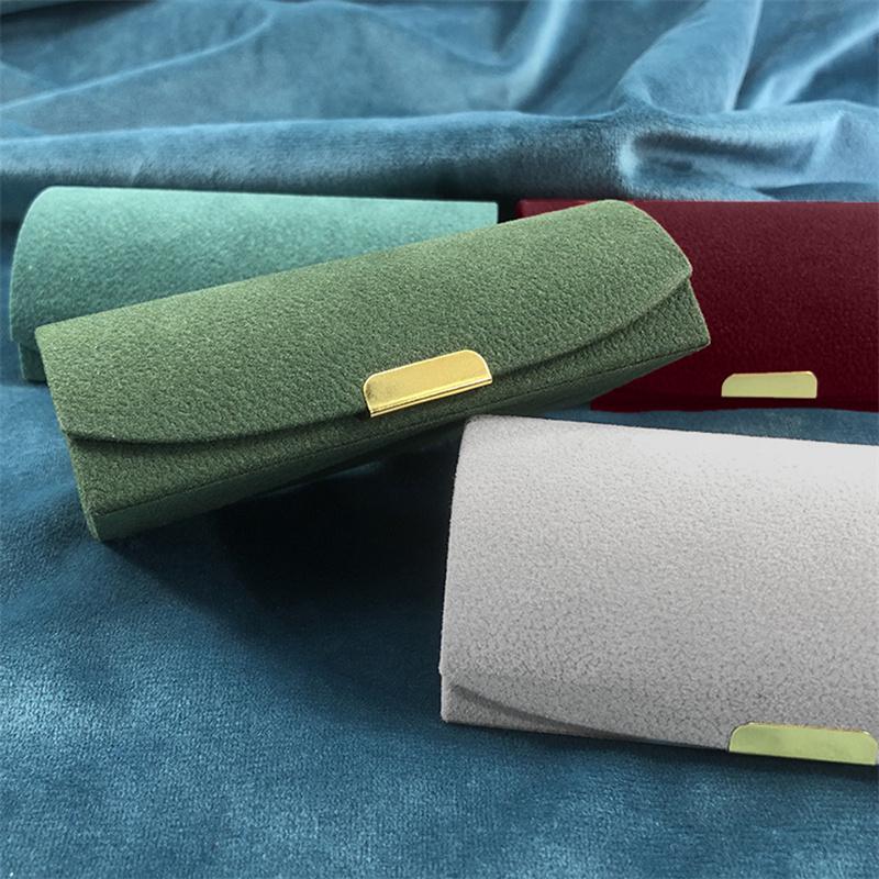 Solid Color Portable Jewelry Storage Box New Exquisite Travel Jewelry Bag Suede Surface Jewelry Box Organizer