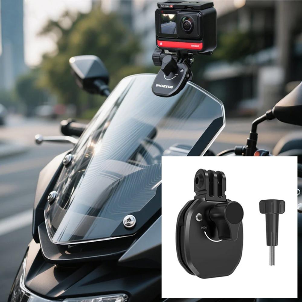 Aluminiumlegierung Motorrad Windschutzscheiben Clip Halter Halterung Kamera Halterung Universelles Motorrad Zubehör Für GoPro DJI OSMO Insta360 Sport Action Kamera