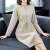 Pletené šaty pro ženy Podzim a zima V pase stažené Středně dlouhé Svetrové šaty Ležérní Základní Nad koleno