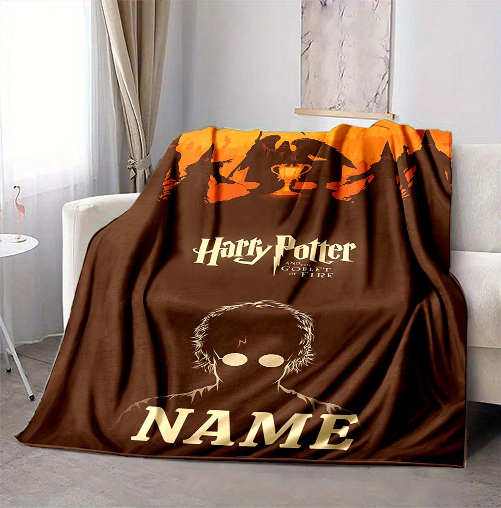 Custom Name Wizard World Flannel Blanket Throw Blanket Soft Warm Sofa Bed home Decor Unique Gift