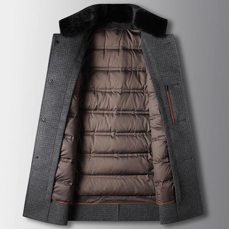 Autumn and Winter Mink Stand-up Collar Down Removal Liner Middle-aged Business Double-sided Warm Wool Jacket