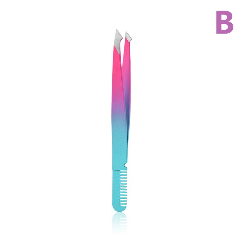 

1/6 шт. пинцет для удаления волос на бровях, зажим для ресниц из нержавеющей стали, профессиональный пинцет для ресниц, набор гребней, щипцы для бровей, наконечник, инструмент для макияжа B