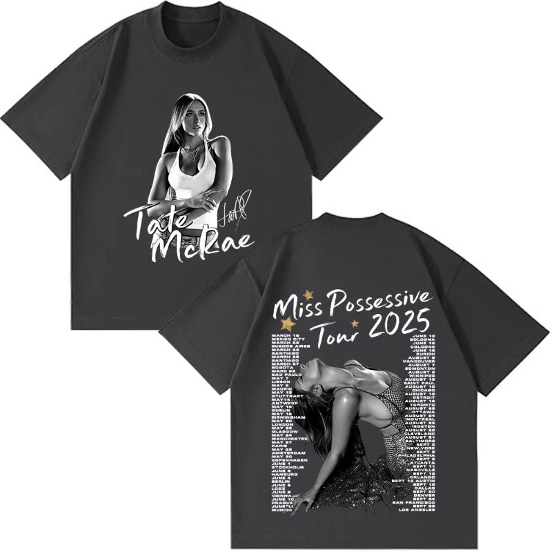 

Tate McRae Miss Possessive World Tour 2025 TShirts Fan Gift Unisex Women Fashion Loose Short Sleeve T Shirts Cotton Casual Tshirt S