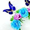 Colorful Butterfly Headband for Adult Elegant Flower Headhoop Carnival Party Headdress Stage Performances Props Headwear