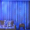 LED USB Remote Control Curtain Lights - 3x3 M Copper Wire Christmas Decorations