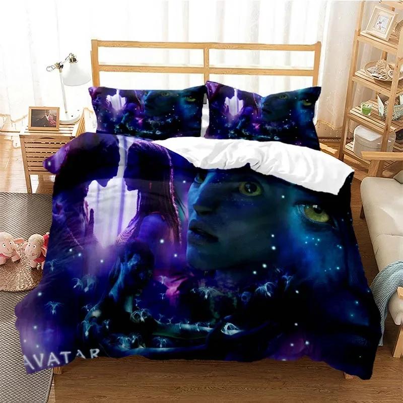 Avatar Filmový Potisk Třídílná Ložní Souprava Módní Článek Pro Děti Nebo Dospělé Na Postele Povlaky Na Přikrývky Povlaky Na Polštáře Ložní Souprava Dárek