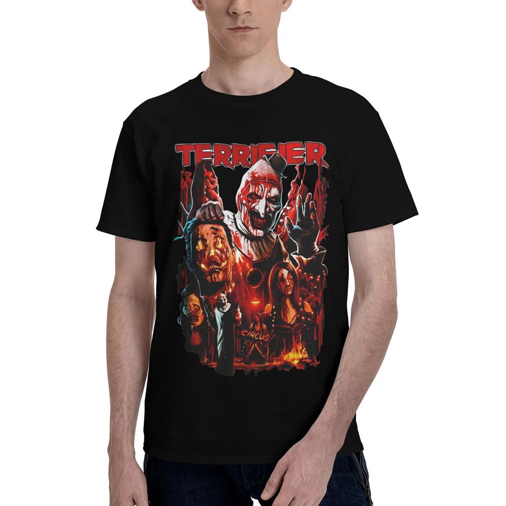 Men Women's T-Shirt Terrifier Art  Cool Cotton Tee Shirt Short Sleeve Horror Movie T Shirts Round Collar Clothes Printed