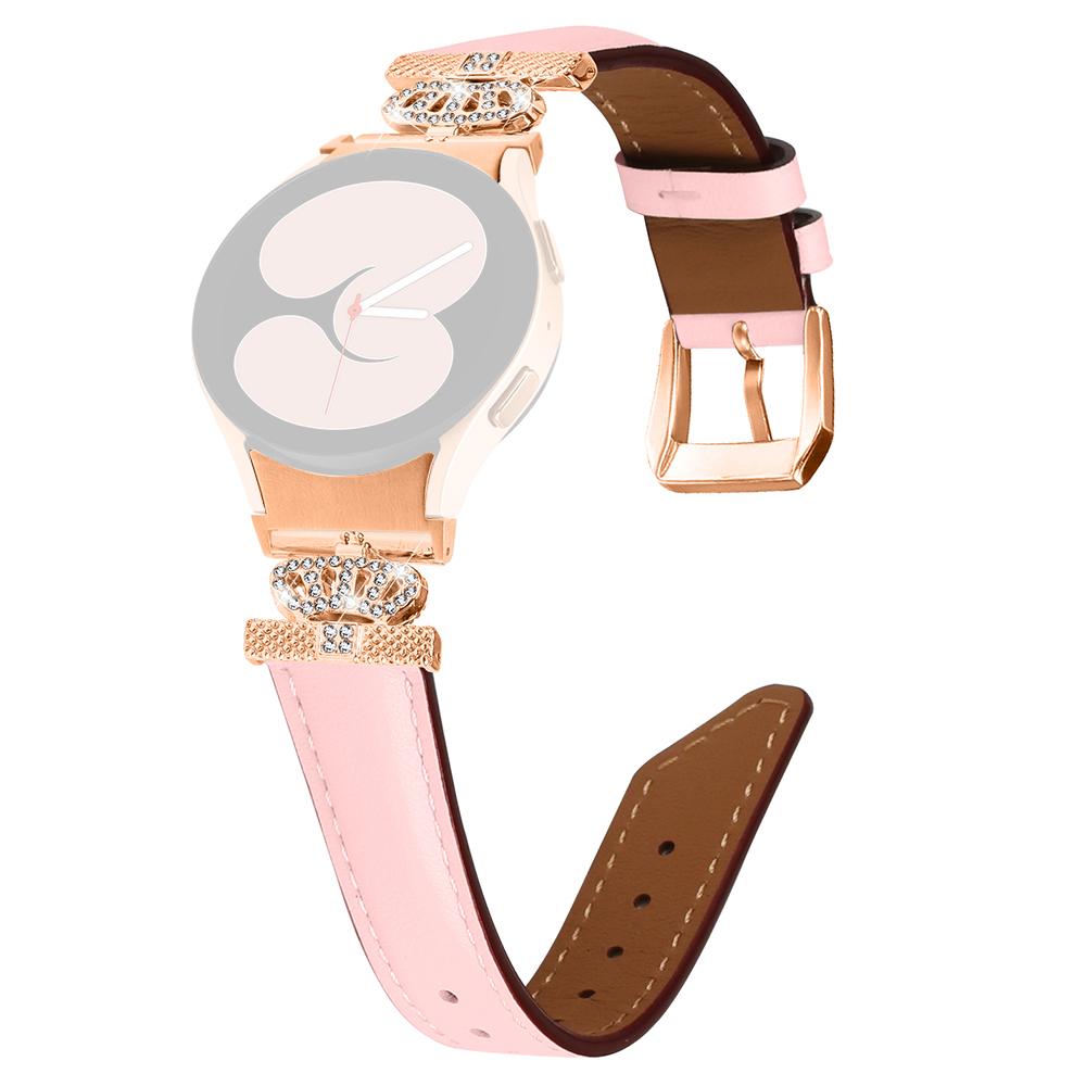 

Crown Rhinestone Watch Band for Samsung Galaxy Watch 5/Watch4 44mm 40mm Bracelet Strap with Rose Gold Buckle Pink