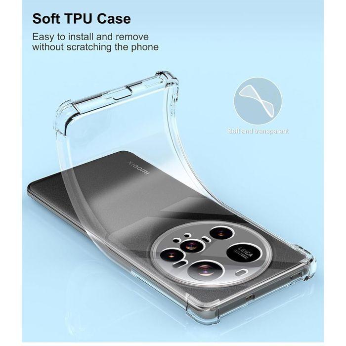 Coque + 2 Verres Trempés pour Xiaomi 15 Ultra, Protection 4 Coins Renforcés Silicone Transparent