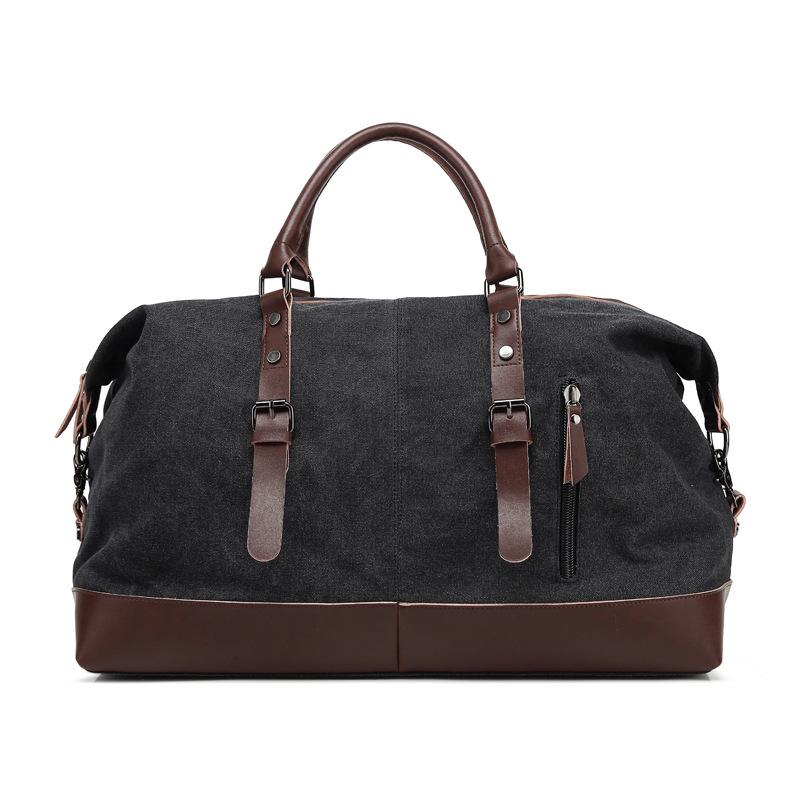 Unisex Large Capacity Canvas Travel Bag: Convertible Handbag, Shoulder Bag, Crossbody & Luggage for Casual Use.