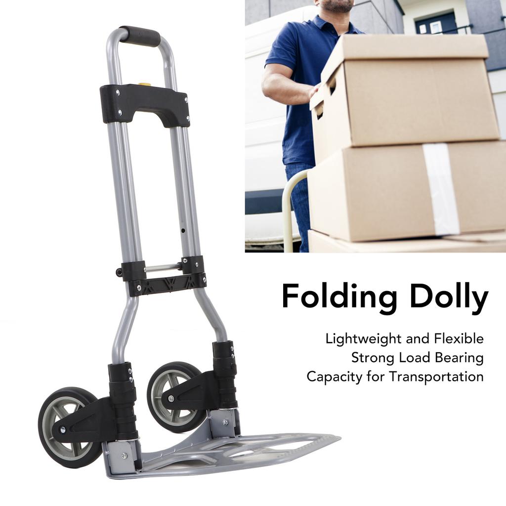 Dolly Cart Folding Hand Truck Dolly 70kg Bearing with 2 Wheels for Transportation Hand Truck Dolly Portable Cart Push Cart Dolly