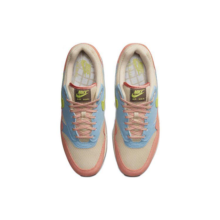 Nike Air Max 1 Light Madder Root Unisex Sneakers Pink Vivid-Green Rattan DV3196-800