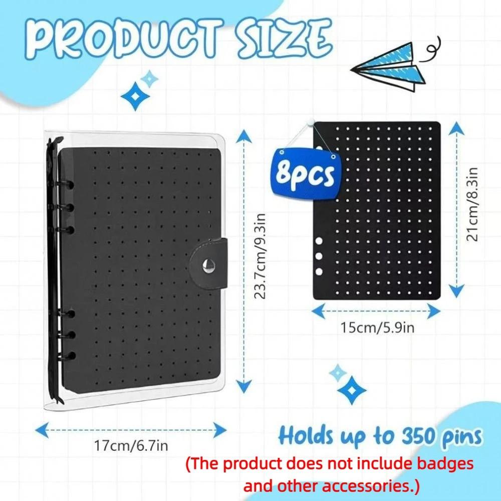 Dust-proof Brooch Display Board 8 Pages Badges Collection Book  Home Accessory