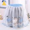 1Pcs Cartoon Pattern Air Fryer Dust Cover Translucent Oil Proof Mesh Lace Fabric Protector Cover Embroidered Cute