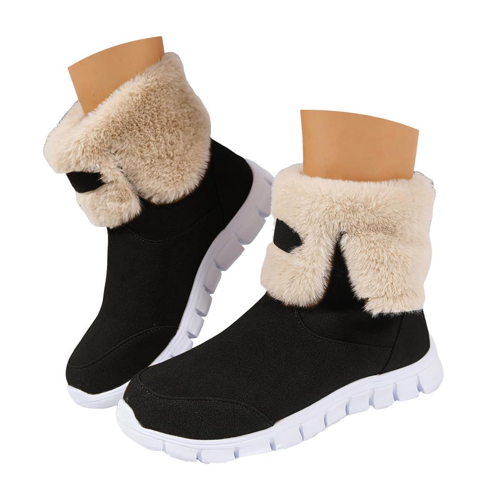 Women's Casual Furry Winter Thick Sole Plus Velvet Thick Warm Cotton Boots Cute Winter Boots Women