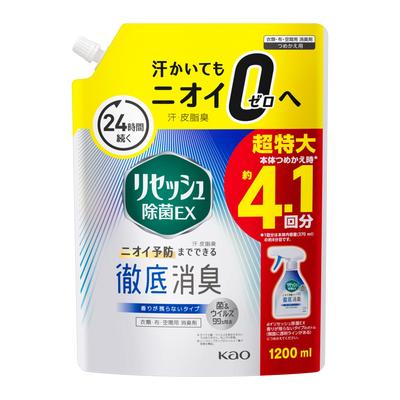 Lysol Antibacterial EX Thorough Deodorization That Prevents Sweat and Oily Scentless 1200ml [Large Capacity] Odors! Refill,