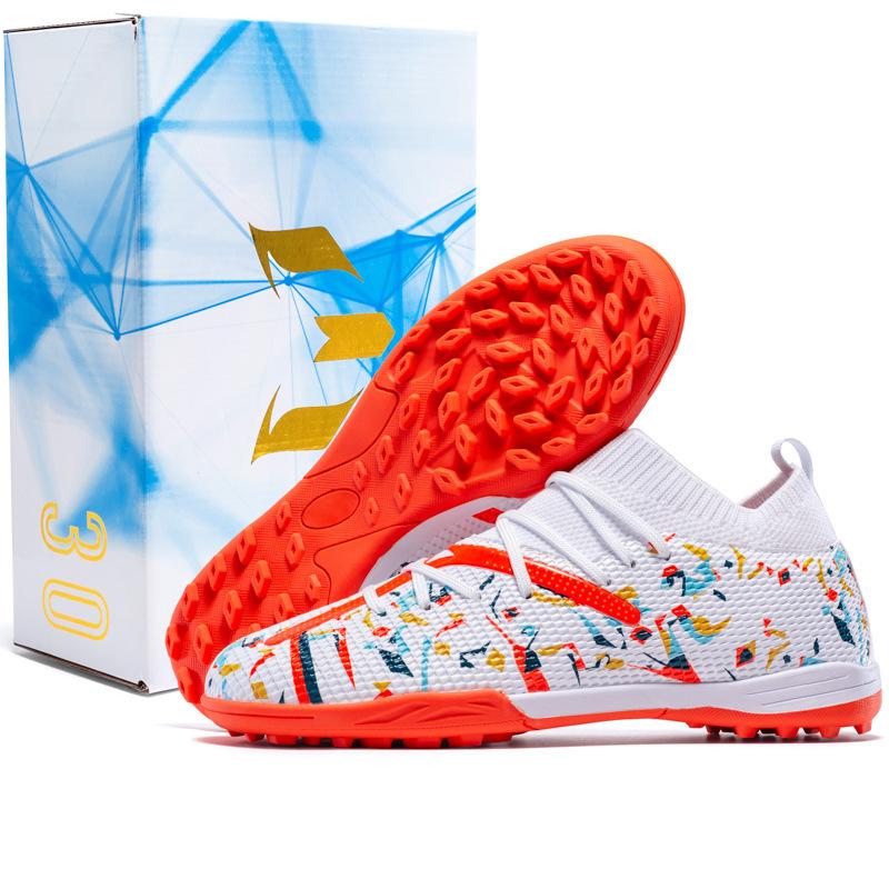 New spot pair of 2025 football shoes men's middle help youth long nails broken nails training shoes