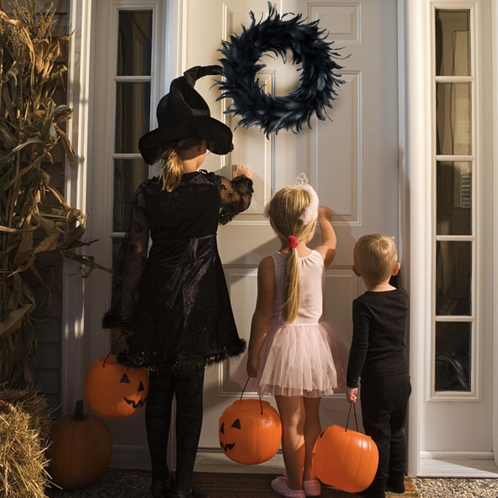 Halloween  Wreath Black  Door Wreath for Halloween Party Decoration