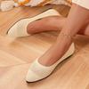 Women's pointed-toe flat shoes - single-color knitted casual breathable ballet flat stylish plus-size walking shoes 2026