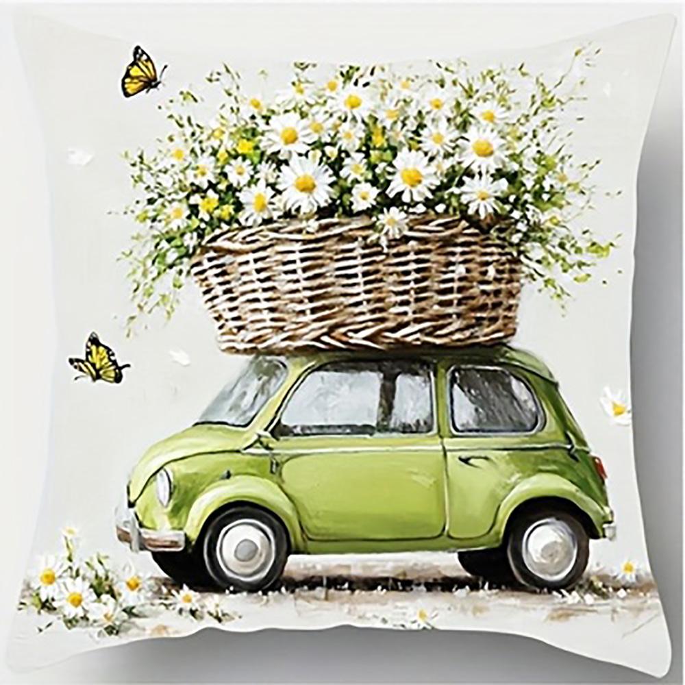1/4pcs Floral Printed Pillowcases with Charming Scenes Sofa cushion cover home bedroom room decoration