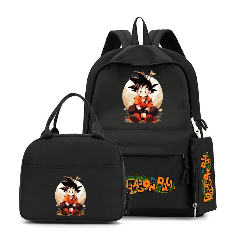 3Pcs/set Anime Dragon Ball Backpack with Lunch Bag for Girl Boy Back To School Bookbag Schoolbag Men Women Travel Bag Mochila