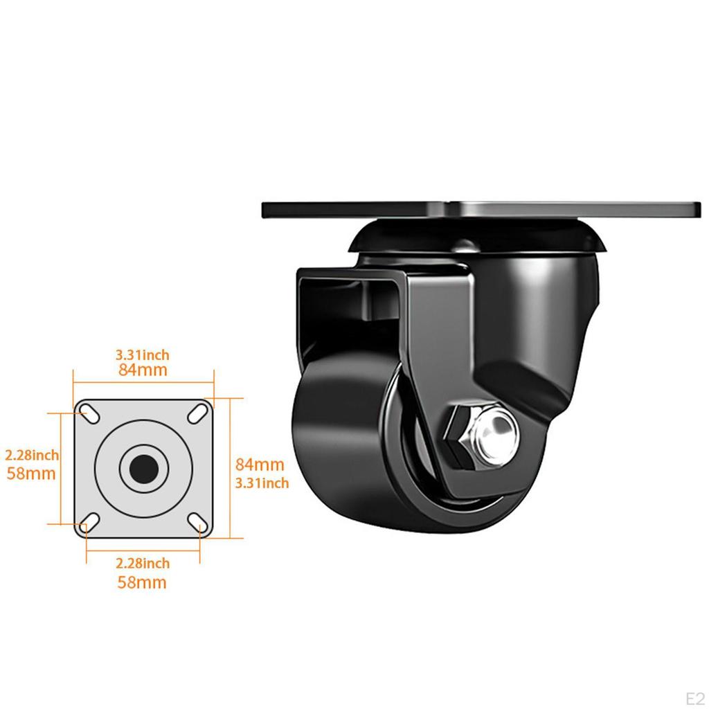 Swivel Caster Wheel Degree Rotatable with Locking Brake Industrial for Suitcases Workbenches