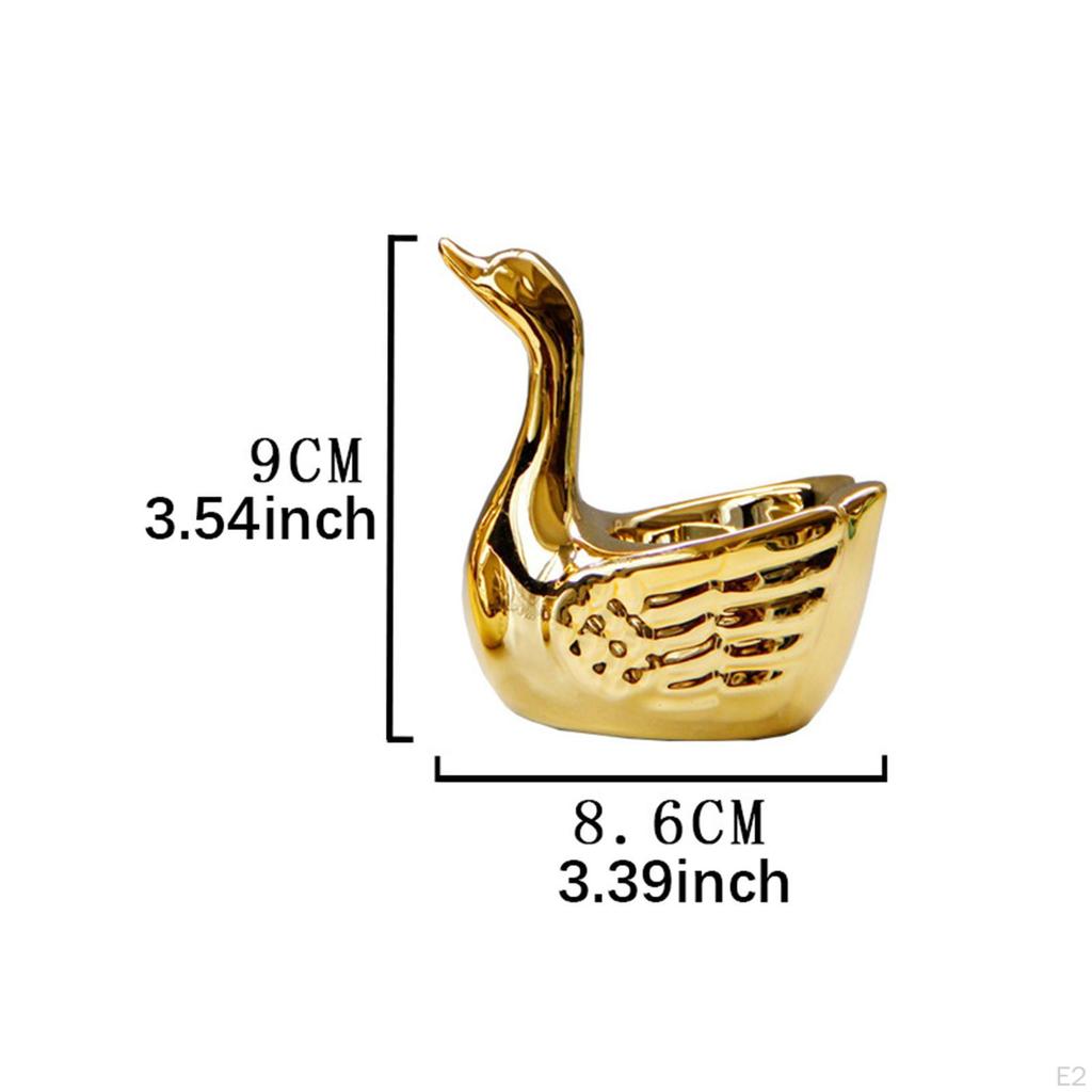Suport Lumânare Lebădă Aurie Sfeșnic Creativ Piesă Centrală de Masă Suport Lumânare Pastilă