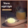 20W Thermostatic Heat Pad Electric Cup Heater Coffee Mug Warmer Cat Heating Coaster Coffee with Night Light Pink / White