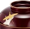 Maeju Lacquerware Daimyo Zoni Bowl, Hisho (Flying) Design, Dark Brown Rim with Gold, Black, Traditional Craft, Yamanaka Lacquerware, Made in Japan, 3T