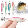 Artificial Jigs Sea Fishing Luminous Wood Shrimp Lures Squid Hook Fishing Tackle Octopus Bait