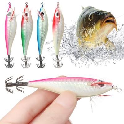 Artificial Jigs Luminous Copper Sinker Fishing Tackle Octopus Bait Wood Shrimp Lures Squid Hook