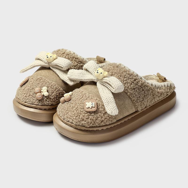 

Зимние новые теплые всеохватывающие хлопковые тапочки 2025 новый продукт носить нескользящие увеличивающие рост толстоподошвенные плюшевые хлопковые туфли женские 40-41 (suitable for 39-40 feet)