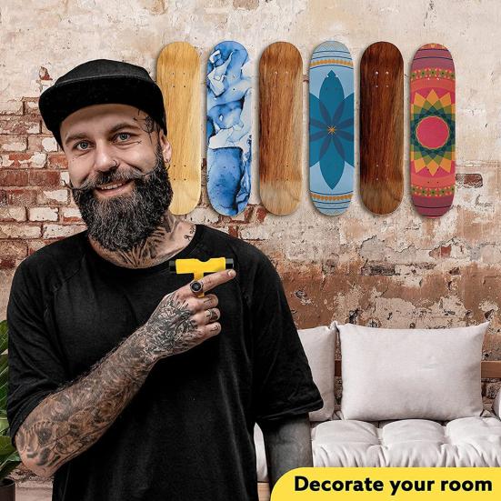 1 Zestaw Akrylowy Stojak Ścienny na Snowboard Mocowany Mocno Uchwyt Ścienny na Deskorolkę dla Deskorolki