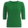 Shop Women Basic Tencel Round Knit Short Sleeve Frb Wkn 11906 Green