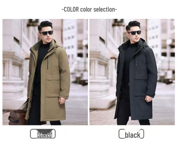 Men's Mid-Length Winter Down Jacket for Middle-Aged and Elderly